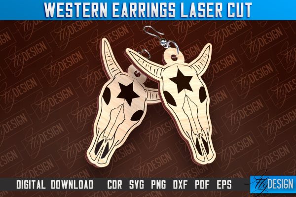 Western Earrings Laser Cut | Accessories Laser Cut Design | CNC Files Online Sale - Image 5