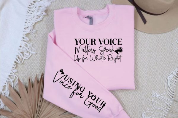 Your Voice Matters Speak Up for Whats Right Sleeve Svg Design Cheap - Image 3