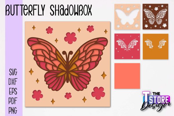 Butterfly Shadowbox SVG | Paper Cut Files | Paper Butterfly SVG Design Cheap - Image 5