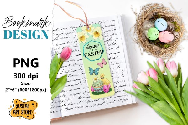 Happy Easter Bookmark printable. Easter duck bookmark For Cheap