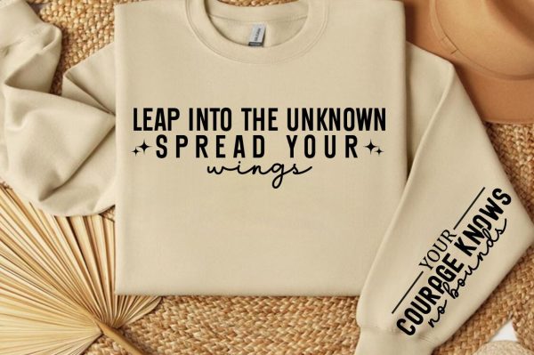 Leap into the unknown spread your wings  Sleeve SVG Design Online Hot Sale - Image 2