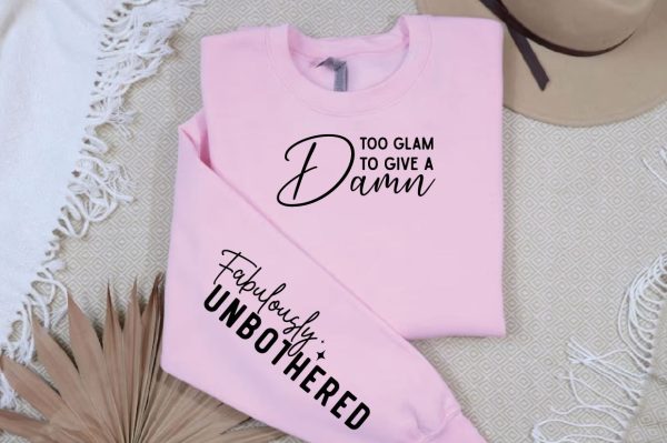 Too glam to give a damn Sleeve Svg Design on Sale - Image 2