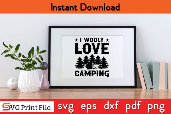I WOOLY LOVE CAMPING SVG PNG Craft Cut File Hot on Sale - Image 2