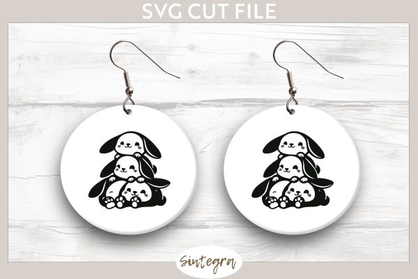 Easter Bunnies v1 Pile SVG Cut File For Cheap - Image 5