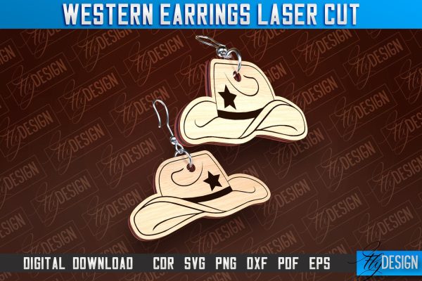 Western Earrings Laser Cut | Accessories Laser Cut Design | CNC Files Online Sale - Image 3