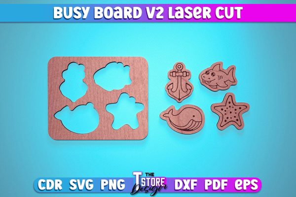 Busy Board Laser Cut | Baby Game Laser Cut SVG Design | CNC Files v.2 Fashion