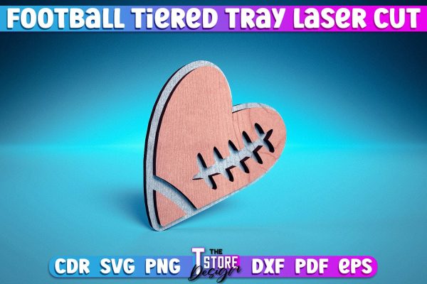 Football Tiered Tray Laser Cut | Tiered Tray Laser Cut Design | CNC Files Online now - Image 3