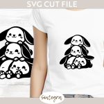 Easter Bunnies v1 Pile SVG Cut File For Cheap - Image 2