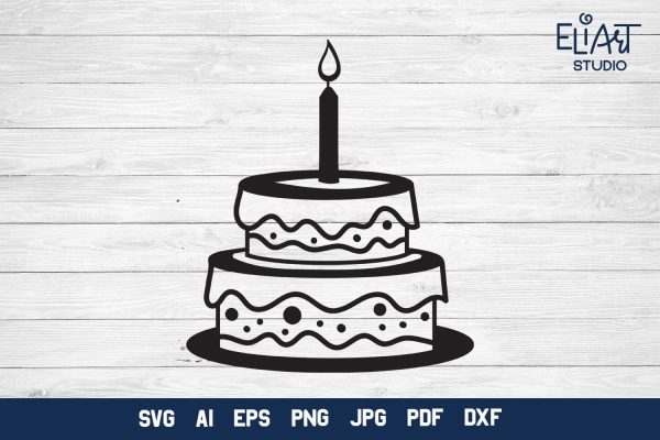 Birthday Cake PNG, Cake SVG Design. Fashion
