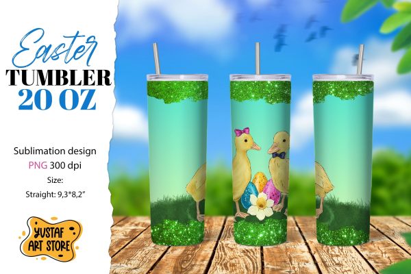 Easter tumbler sublimation.Cute easter ducks couple tumbler Sale