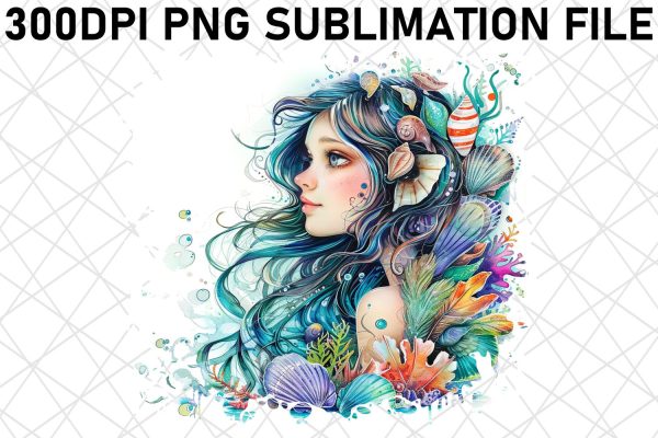 Delicate Ocean Mermaid Sublimation Artwork Pack Supply
