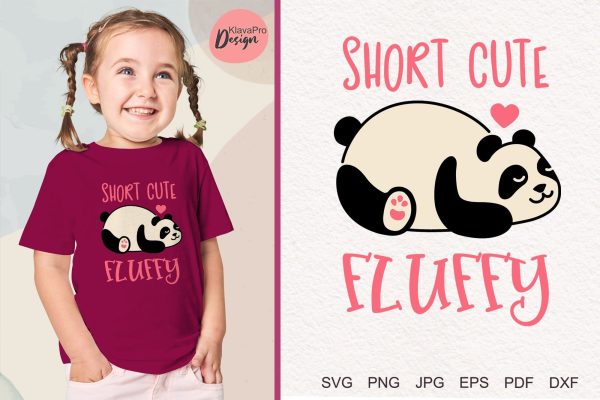Short Cute Fluffy | Panda layered SVG on Sale