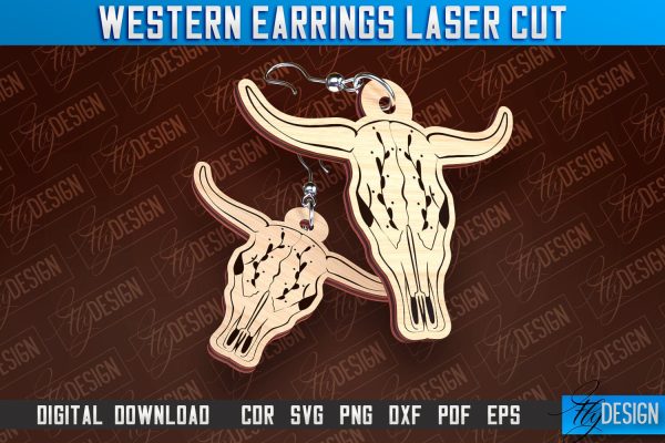 Western Earrings Laser Cut | Accessories Laser Cut Design | CNC Files Online Sale - Image 2