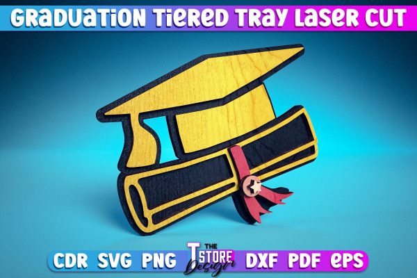 Graduation Tiered Tray Laser Cut | Tiered Tray Laser Cut Design | CNC Files Cheap