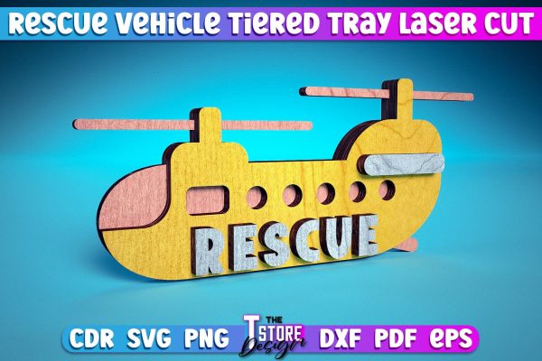 Rescue Vehicle Tiered Tray | Rescue Vehicle Tiered Tray Laser Cut Design | CNC Files For Sale - Image 4
