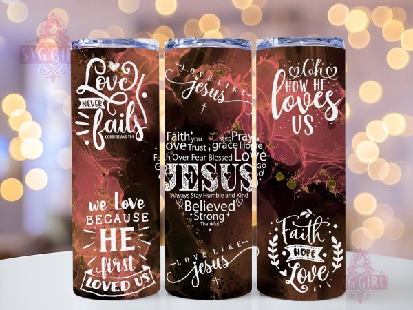 Christian Bible Verse Love Affirmations 20oz Tumbler Wrap Sublimation Design, Straight Tapered Tumbler Wrap, Christian Tumbler Png, Instant Digital Download Online Hot Sale