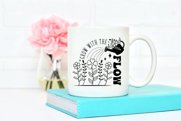 Grow with the Flow - Flower Quote SVG For Cheap - Image 5