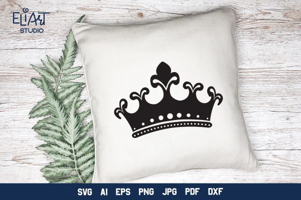 Crown SVG, Crown Detailed Silhouette Design, Tiara PNG Illustration. Online Sale - Image 3