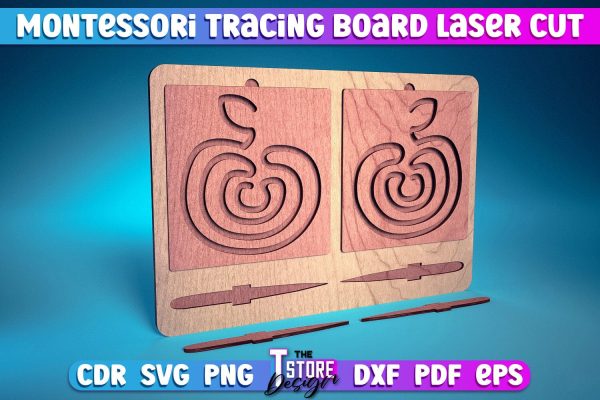 Montessori Trancing Board | Trancing Board Laser Cut Design | CNC File v.2 Supply