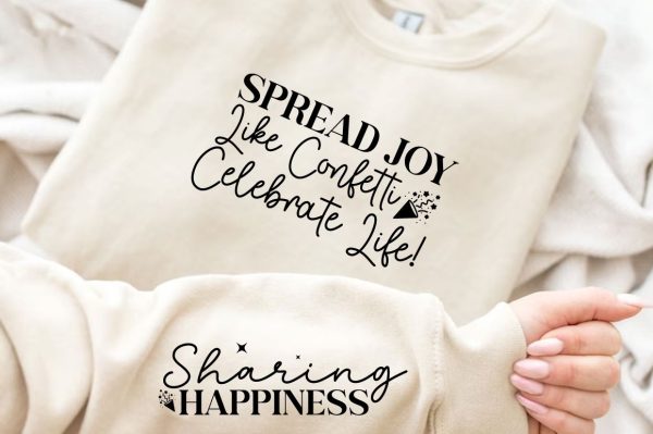 Spread Joy Like Confetti Celebrate Life! Sleeve Svg Design Online Sale - Image 2