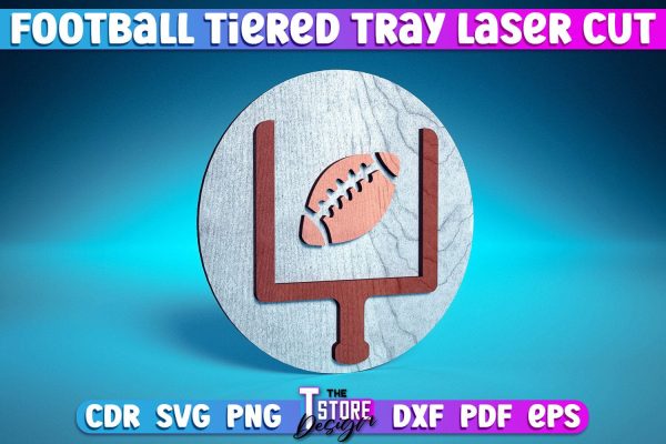 Football Tiered Tray Laser Cut | Tiered Tray Laser Cut Design | CNC Files Online now - Image 4