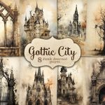 Gothic City Junk Journal Pages | Vintage Ephemera Bundle For Cheap