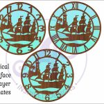 Nautical scene wall clock laser cut files, SVG file. on Sale - Image 4