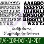 Ocean underwater theme alphabet set. 2 layer 51 letters. Discount - Image 3