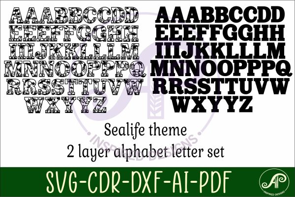 Ocean underwater theme alphabet set. 2 layer 51 letters. Discount - Image 3