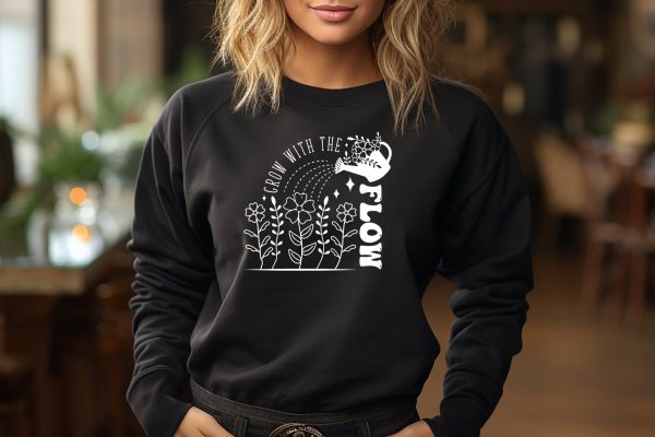 Grow with the Flow - Flower Quote SVG For Cheap - Image 3