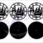 Nautical scene wall clock laser cut files, SVG file. on Sale - Image 5