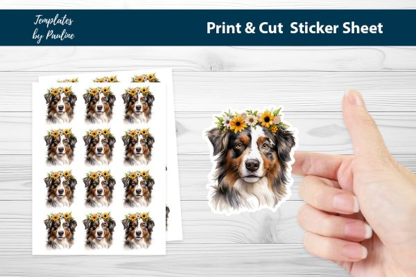 Australian Shepherd Sticker Sheet, Print and Cut Sticker Online Hot Sale
