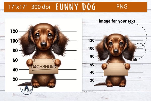 3d dachshund dog clipart | Funny dog illustration Online Sale