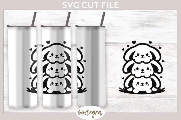 Easter Bunnies v3 Pile SVG Cut File For Sale - Image 2