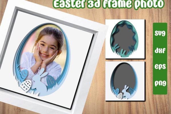 Easter 3D layered photo frame svg, dxf, eps, png Online Sale