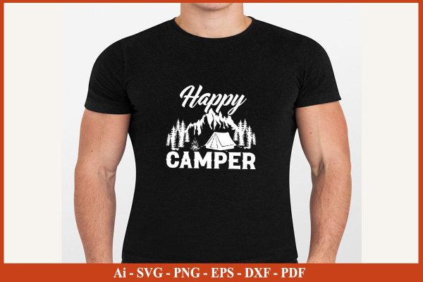 HAPPY CAMPER Camping SVG PNG Craft Cut File Fashion - Image 3