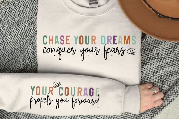 Chase your dreams conquer your fears Sleeve SVG Design Discount - Image 3