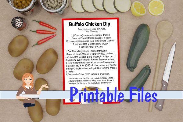 Buffalo Chicken Dip and Buffalo Wings Recipe Cards Supply - Image 3