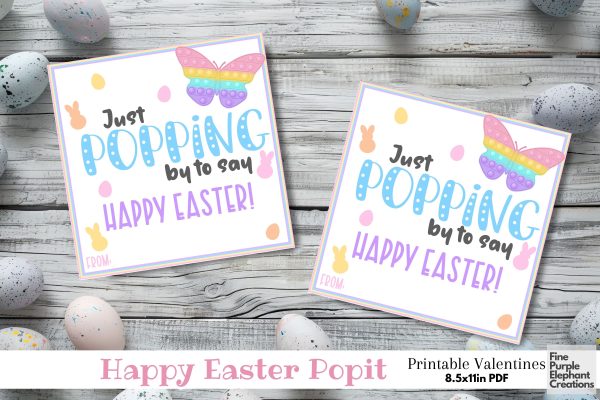 Printable Kids Popit  Fidget Pop It Poppin Easter Paper Cards Sale