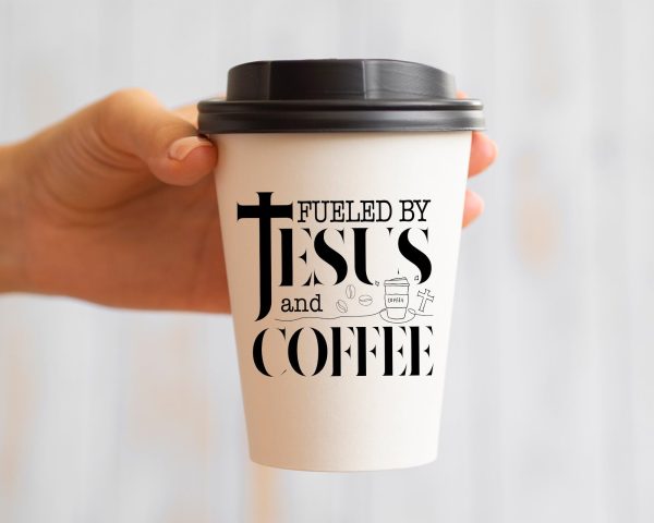 Fueled By Coffee Jesus Svg, Coffee Lover Gifts, Christian Coffee Mug, Jesus Loves You, But First Coffee Svg, Funny Coffee Shirts Online Sale - Image 5