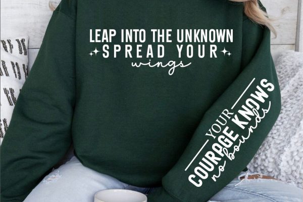Leap into the unknown spread your wings  Sleeve SVG Design Online Hot Sale - Image 3