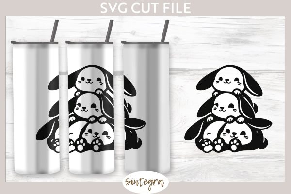 Easter Bunnies v1 Pile SVG Cut File For Cheap