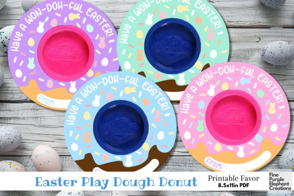 Printable Play Dough Donut Easter Digital Paper Cards Online Hot Sale