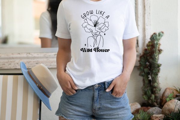 Grow Like a Wildflower, Flower Quote SVG Online now - Image 4