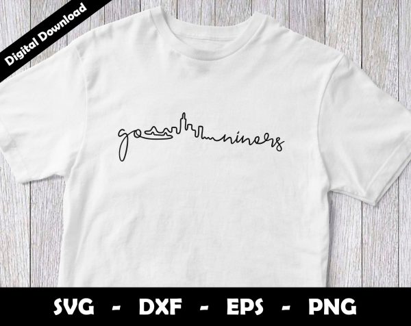 Go Niners SVG Cut File, Niners One line drawing SVG Design, Niners Football Mascot Hot on Sale