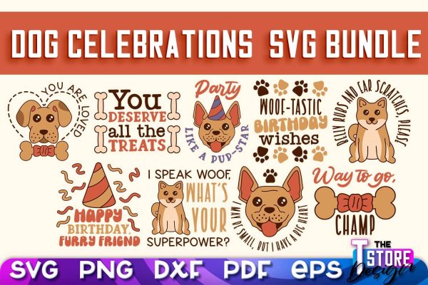 Dog Celebrations SVG Design | Dog SVG Quotes | Dog Celebration SVG Quotes v.1 For Cheap - Image 2
