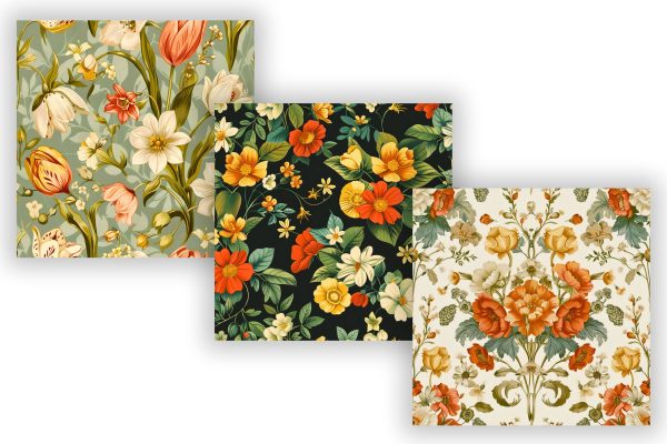 Springtime Retro Floral Garden: Vintage-Inspired Spring Flowers, Retro Pattern, Meticulously Crafted, Seamless Pattern Fashion - Image 2
