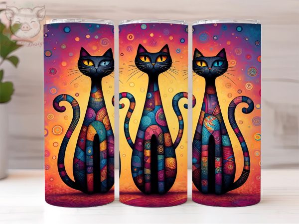Abstract Colorful Cats 20oz Tumbler Png, Straight & Tapered Tumbler Png, Cat Lovers Tumbler Png, Digital Download PNG Discount