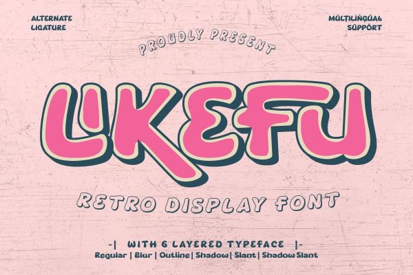 Likefu - Retro Display Font For Cheap