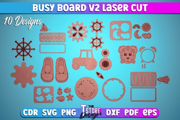 Busy Board Laser Cut | Baby Game Laser Cut SVG Design | CNC Files v.2 Fashion